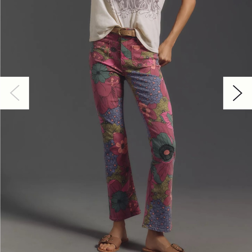 MOTHER The Patch Pocket Insider Flood Mid-Rise Crop Flare Jeans - 29, worn twice